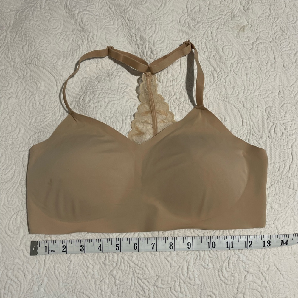 True & Co. Tan Bra with Lace Accent